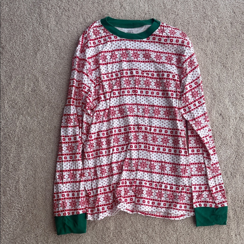 Carter's Red and Green Patterned Pajama Top